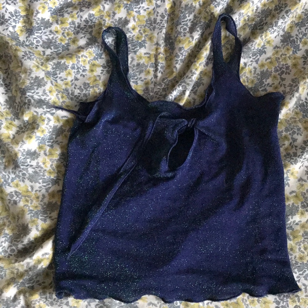 Vintage 90s Y2K sparkly sheer meshy cami/tank